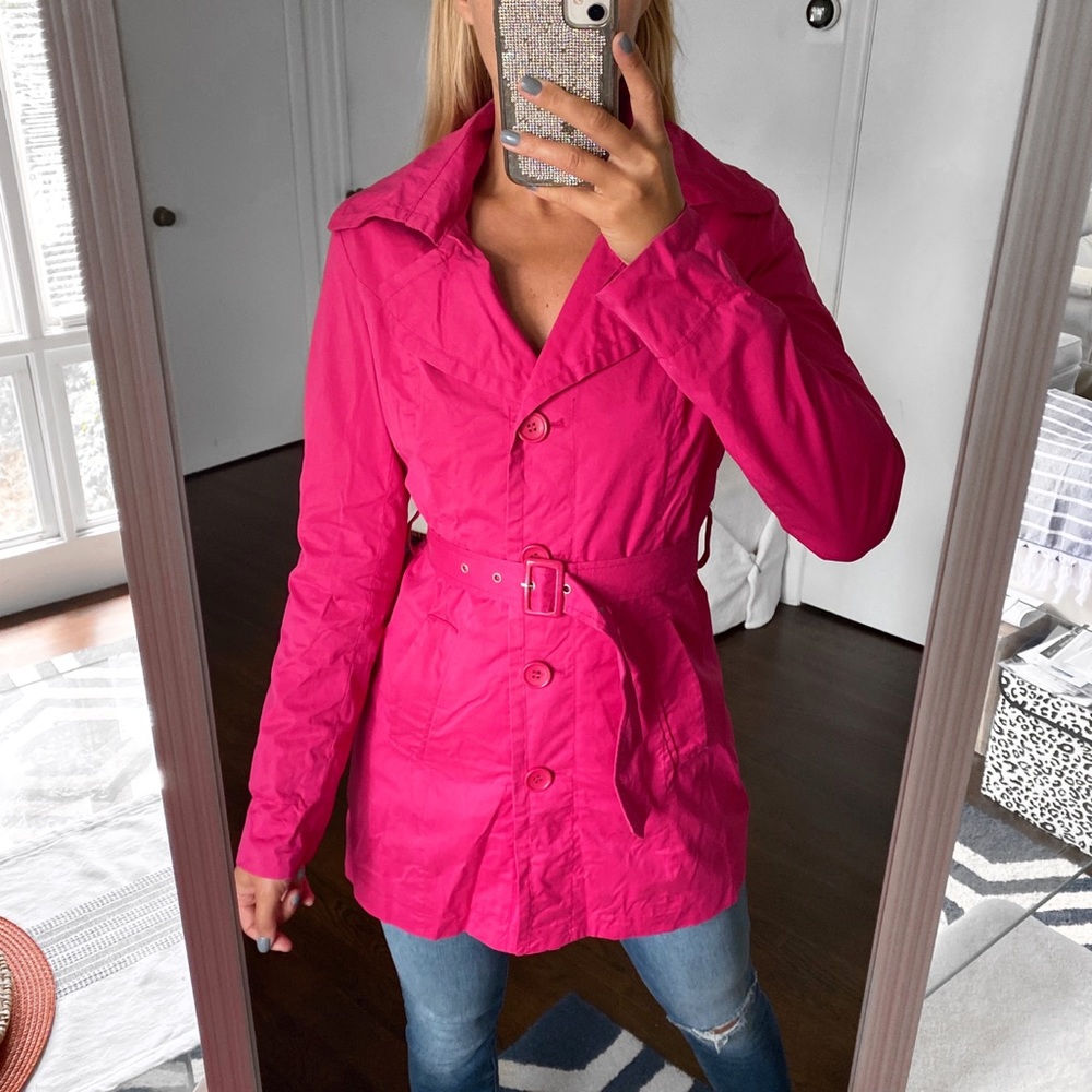 💗 GIACOMO HOT PINK BELTED TRENCH COAST!
